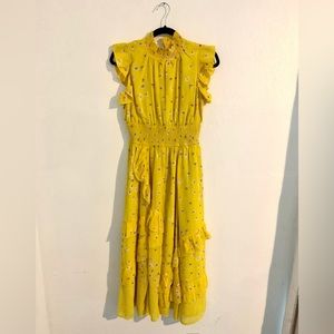 Eshakti Yellow Dandelion and Daisy maxi dress size S Taylor Swift Evermore